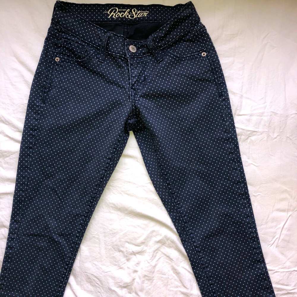 Blue polka dot pants